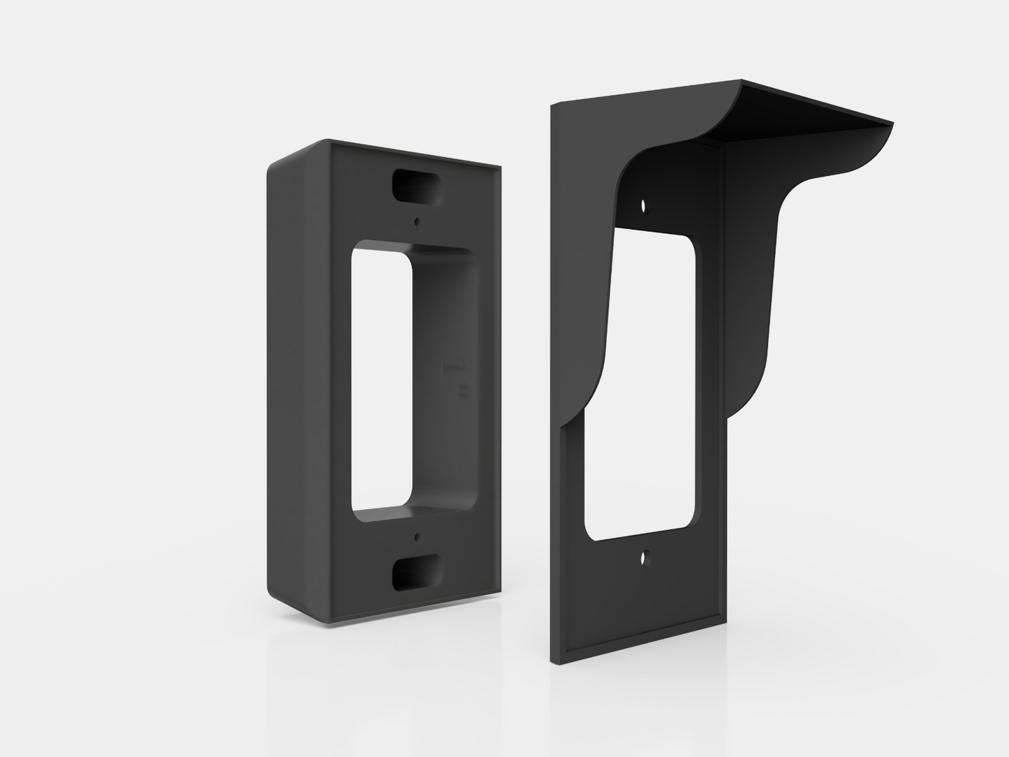 Ring ELITE Doorbell spacer with optional Hood. Custom mounting bracket 0.5"-2.5"