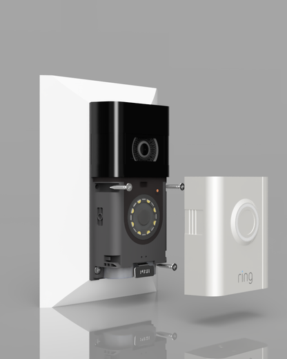 NuTone / M&S Intercom Adapter Plate for Ring 3 & Ring 4 — Hidden Screws (Also Fits Battery Pro/Plus)