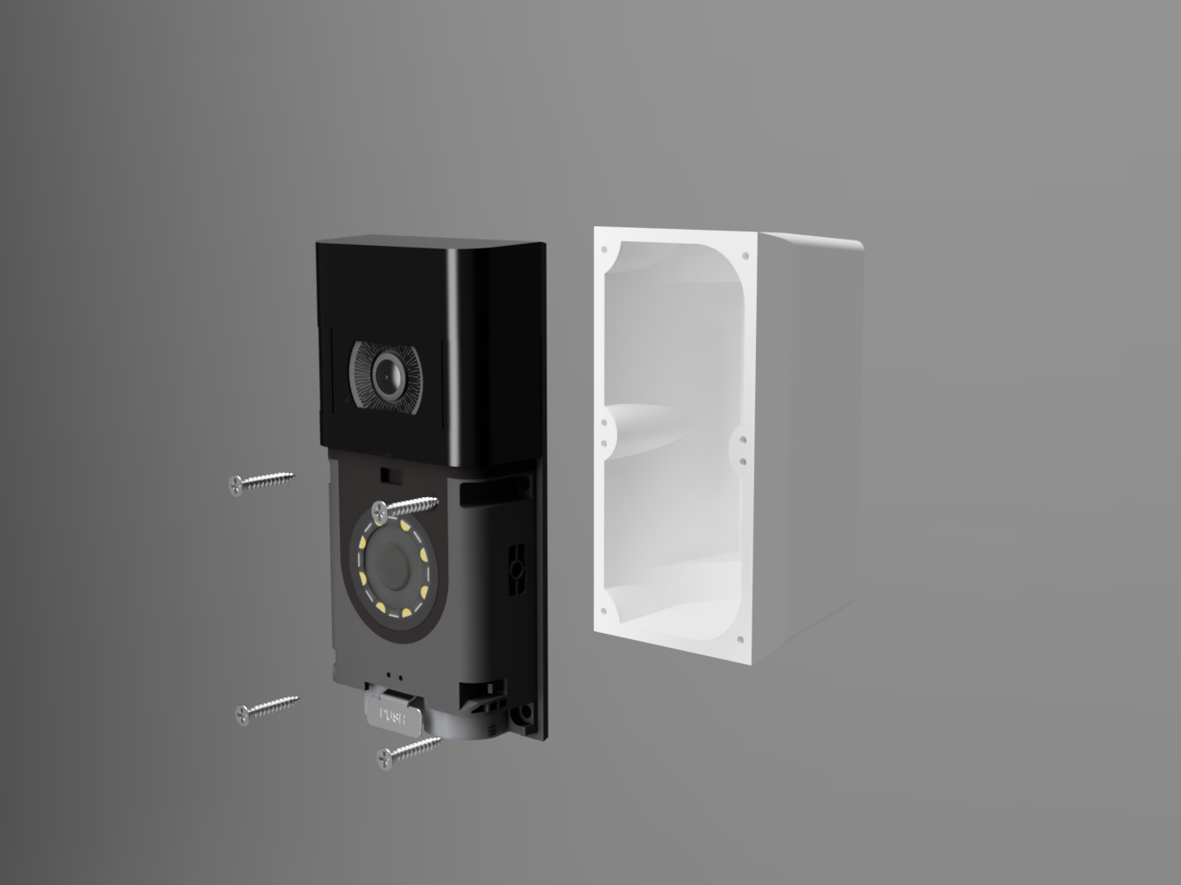 Ring 3 Video Doorbell Custom spacer. Mounting bracket 0.5"-3.5" --SPACER ONLY--