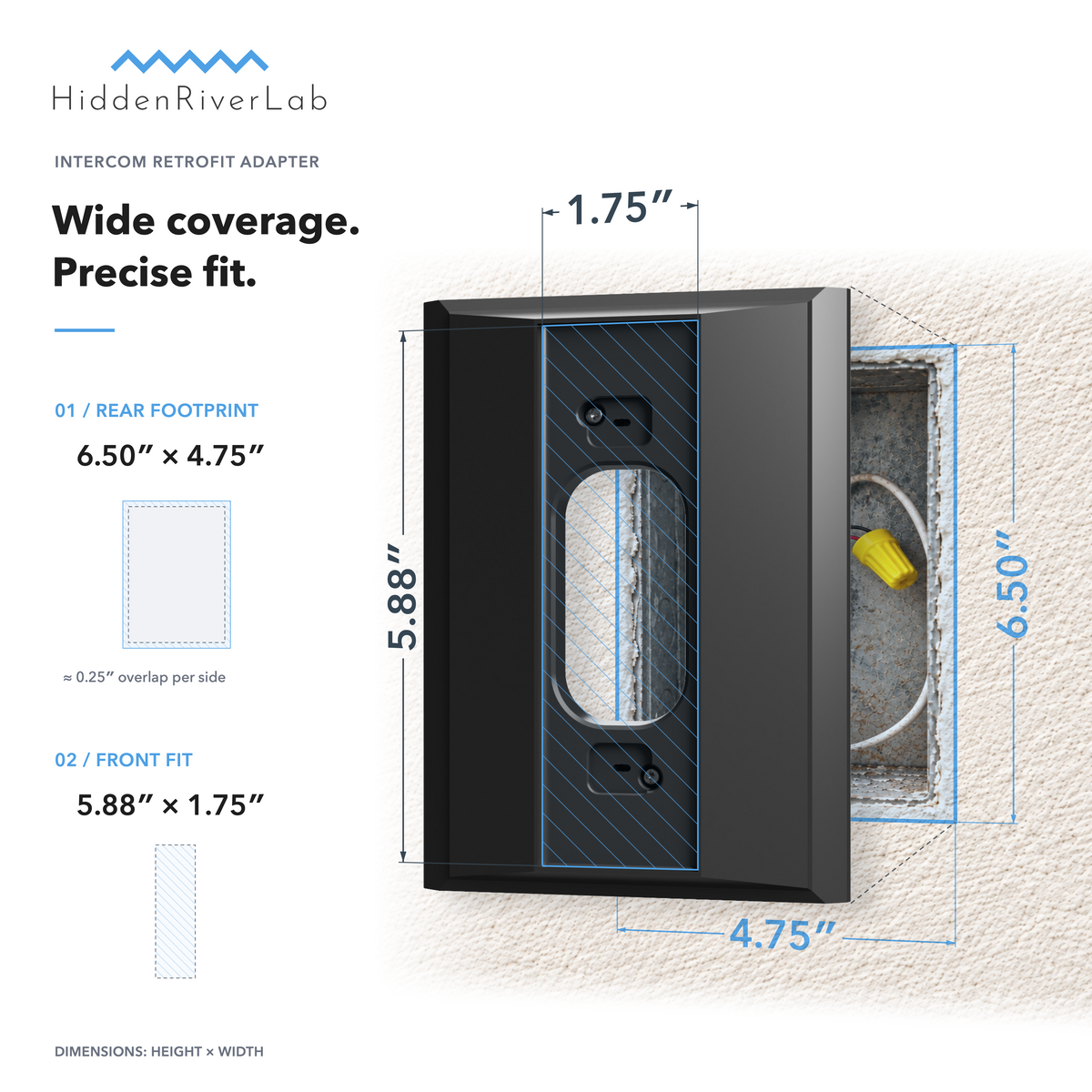 6.5" x 4.75" NuTone / M&S Intercom Retrofit Adapter for eufy Video Doorbell E340