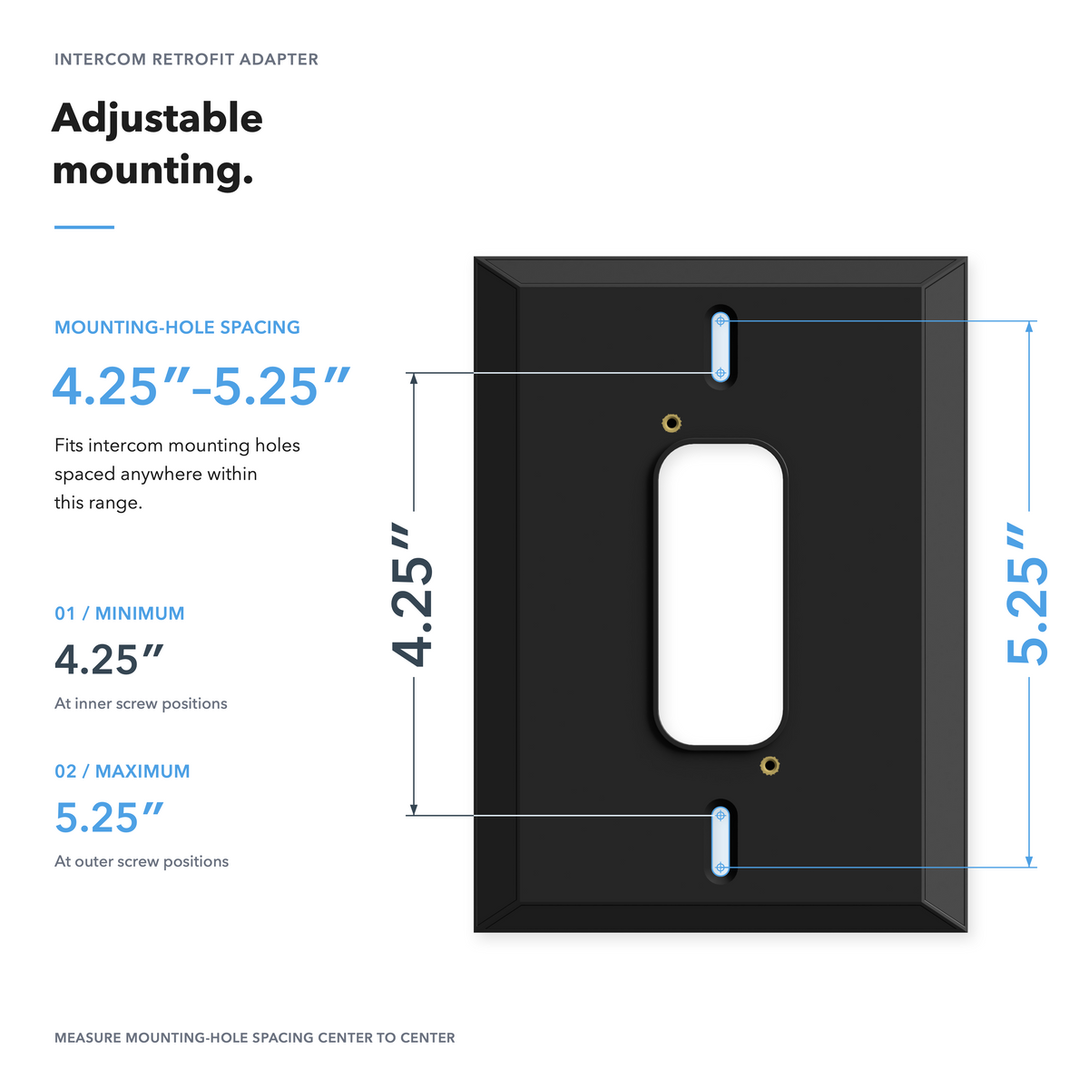 6.5" x 4.75" NuTone / M&S 25° Intercom Retrofit Adapter for Ring Wired Doorbell 4K Pro (3rd Gen)